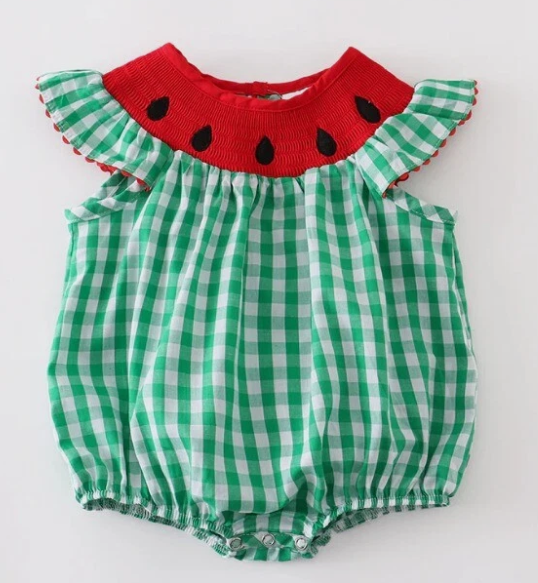 Watermelon Smocked Bubble