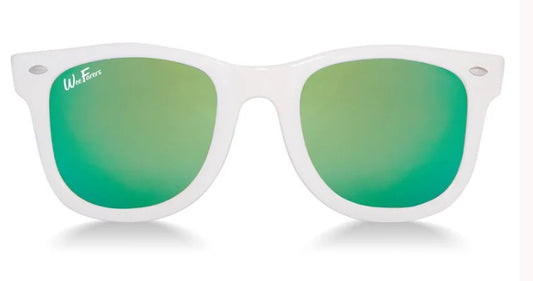 WeeFarers White w/Sea Green Polarized Sunglasses