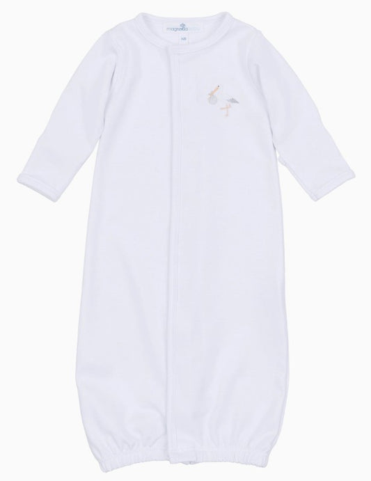 White Vintage Stork Converter Gown